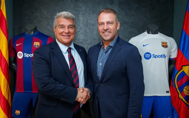 President of FC Barcelona, Joan Laporta and New Head Coach, Hansi Flick